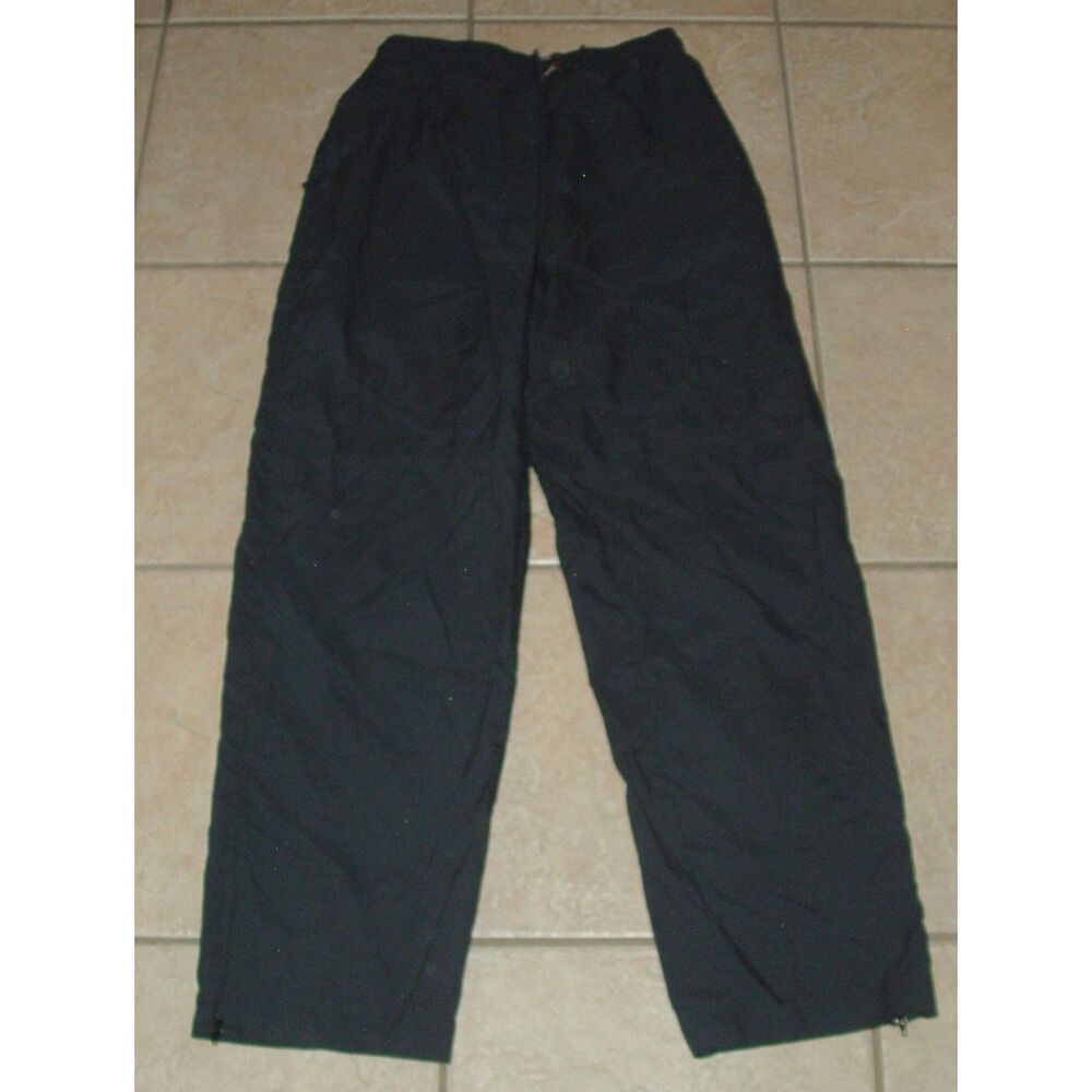 Mens Sz Small Black Elastic Waist Athletic Pants Zipped Pockets CROSSROADS